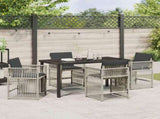 Garden Dining Set 5 pcs Light Grey Powder-Coated Steel 3380666