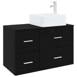 Bathroom Furniture Set 2 pcs Black Oak Engineered Wood 3403977