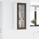 Wall Glass Cabinet LUCCA Brown Oak 40 x 31 x 100 cm 885102