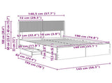 Bed Frame with Storage and Headboard Black 140 x 190 cm 3414306