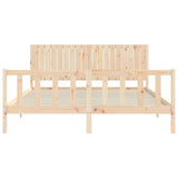 Bed Frame without Mattress Super King Size Solid Wood Pine 3192961