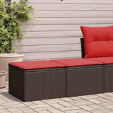 2 Piece Garden Sofa Set with Cushions Brown Poly Rattan Acacia 3328687