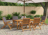7-Piece Garden Dining Set 7 pcs Natural Solid Acacia Wood 3434621
