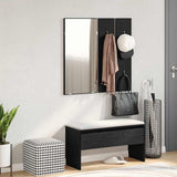 Hallway Furniture Set 4 pcs Black Oak Engineered wood 862107