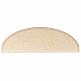 Stair Mats 15 pcs 65x21x4 cm Cream Half Round Large 133904