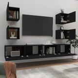 TV Cabinet Set Set of 6 Black Engineered wood Standard 3114263