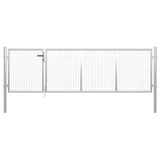 ZNTS Garden Gate Steel 350x100 cm Silver 144341