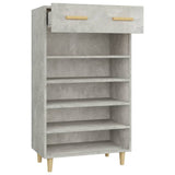 Shoe Cabinet Concrete Grey 60x35x105 cm Engineered Wood 812784