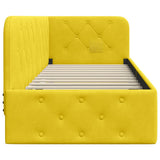 Corner Bed Frame with Headboard Yellow 80 x 200 cm Velvet 42016519