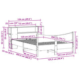 ZNTS Bed Frame without Mattress 120x200 cm Solid Wood Pine 3323302