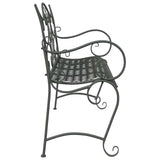 Garden Bench 2-Seater 114 x 56.5 x 90 cm Steel Silver Grey 42029537