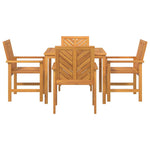 Garden Dining Set 5 pcs Brown 90 x 90 x 74 cm Solid acacia wood 3154105