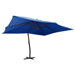 Cantilever Garden Parasol with Wooden Pole 400x300 cm Azure Blue 318435