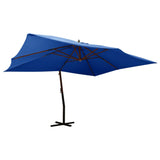 Cantilever Garden Parasol with Wooden Pole 400x300 cm Azure Blue 318435