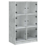 Highboard with Doors Concrete Grey 68x37x109 cm Engineered Wood 3295853