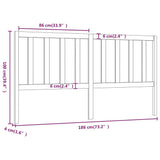 Bed Headboard Black Solid pine wood 186x4x100 cm Bed Headboard 817759