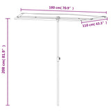 Garden Parasol Green Aluminium Medium Rotatable Garden Parasol 47328