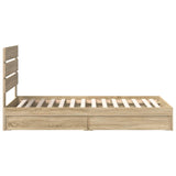 Storage Bed with Drawer Sonoma Oak 100 x 200 cm Engineered Wood 3411919