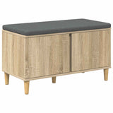 Hall Bench with Cushion with Storage Sonoma Oak 80 x 38 x 46 cm 891530