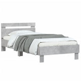 ZNTS Bed Frame with Headboard Concrete Grey 100x200 cm Engineered wood 838529