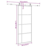 Sliding Door with Hardware Set Black 90x205 cm ESG Glass 3375950