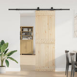 Sliding Door Hardware Kit 213.5 cm Steel Black 4009709
