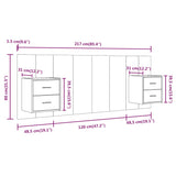 Bed Headboard with Cabinets Grey Sonoma Engineered Wood 3115690