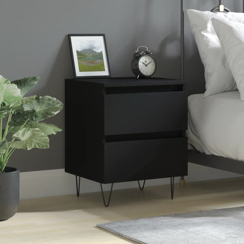 ZNTS Bedside Cabinet Black 40x35x50 cm Engineered Wood 826878