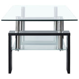 Coffee Table Black and Transparent 95x55x40 cm Tempered Glass 330303