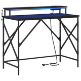 Desk with Shelf Black Oak 100 x 50 x 86.5 cm Engineered Wood 859395
