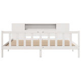 Bookcase Bed without Mattress White 180x200 cm Super King Solid Wood Pine 3321664