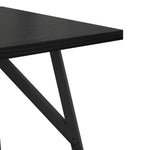 ZNTS Side Table Set of 2 - Black Oak Engineered Wood and Metal 869726