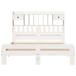 ZNTS Bookcase Bed without Mattress White 160x200 cm Solid Wood Pine 3308877