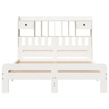 ZNTS Bookcase Bed without Mattress White 160x200 cm Solid Wood Pine 3308877