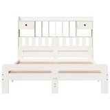 Bookcase Bed without Mattress White 150x200 cm King Size Solid Wood Pine 3308880