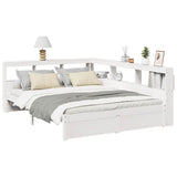 Bookcase Bed without Mattress White 160x200 cm Solid Wood Pine 3324349