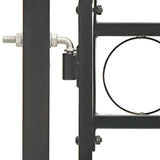Fence Gate "ASSEN" with Arched Top Steel 102x175 cm Black 143087