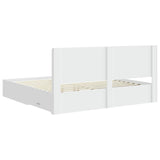 Bed Frame with Storage and Headboard White Engineered Wood 3414079