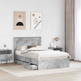 Bed Frame with Drawer Concrete Grey 120 x 190 cm Engineer Wood 3410189