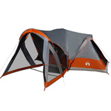 Family Tent Tipi 8-Person Grey and Orange Waterproof 94739
