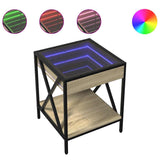 Coffee Table with Infinity LED Sonoma Oak 40x40x49 cm 847693