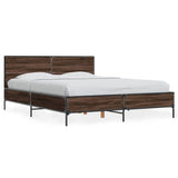 Bed Frame without Mattress Brown Oak 140x190 cm 3280036
