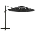 4-Tier Garden Parasol with Aluminium Pole Anthracite 3x3 m 313830