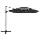 4-Tier Garden Parasol with Aluminium Pole Anthracite 3x3 m 313830