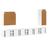 TV Wall Cabinet Set Wall-mounted 6 pcs High Gloss White 3408947