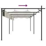 Pergola with Retractable Roof Cream 589x292x230 cm 360120