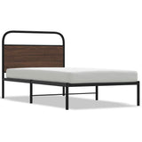 Bed Frame Without Mattress 107x203 cm Brown Oak Engineered Wood 4100303