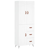 Highboard White 69.5x34x180 cm Engineered Wood 3199977
