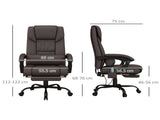 6-Point Massage Office Chair, PU Leather Desk Chair with Adjustable Height and Footrest for Home T3398P328211