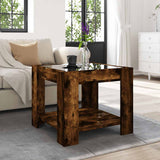 Coffee Table with LED Smoked Oak 53x53x45 cm Engineered Wood 847543